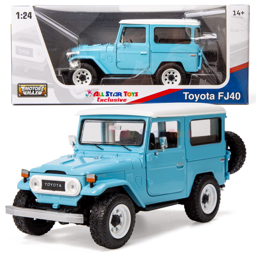 All Star Toys Toyota Land Cruiser FJ40 Sky Blue with Custom Off-Road W