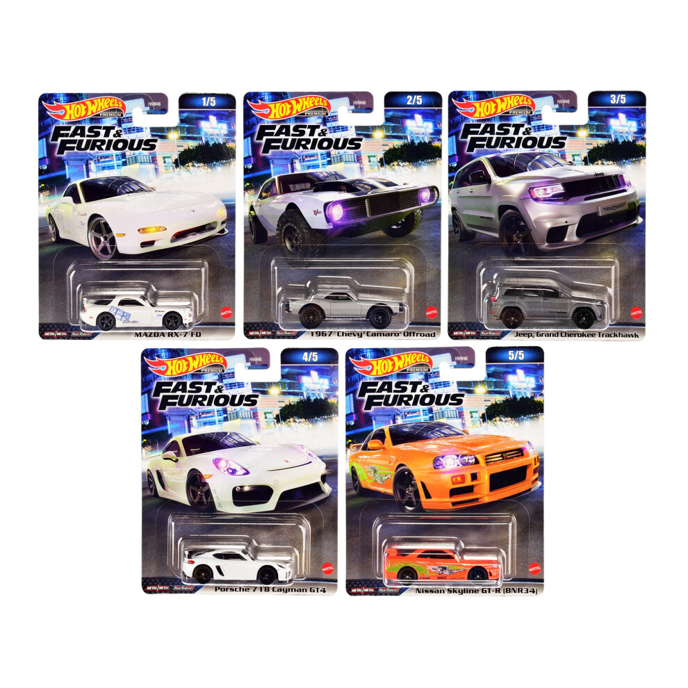 Hot Wheels 2023 Fast & Furious Premium Diecast Car Complete Set of 5 V