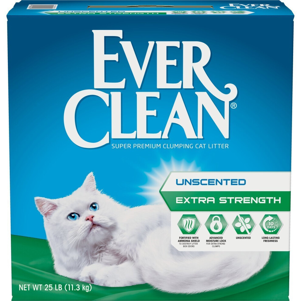 Ever Clean Extra Strength Clumping Clay Pet Litter for Cats  25 lb Box