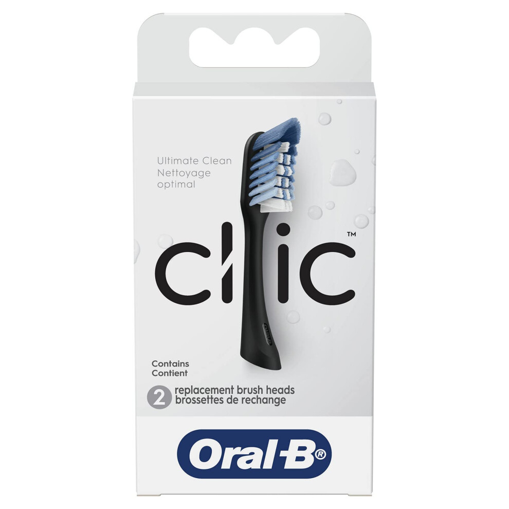 Oral-B Clic Toothbrush Replacement Brush Heads  Black  2 Count