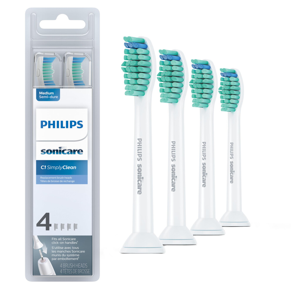 Philips Sonicare SimplyClean (C1) Replacement Toothbrush Heads  4 Pack