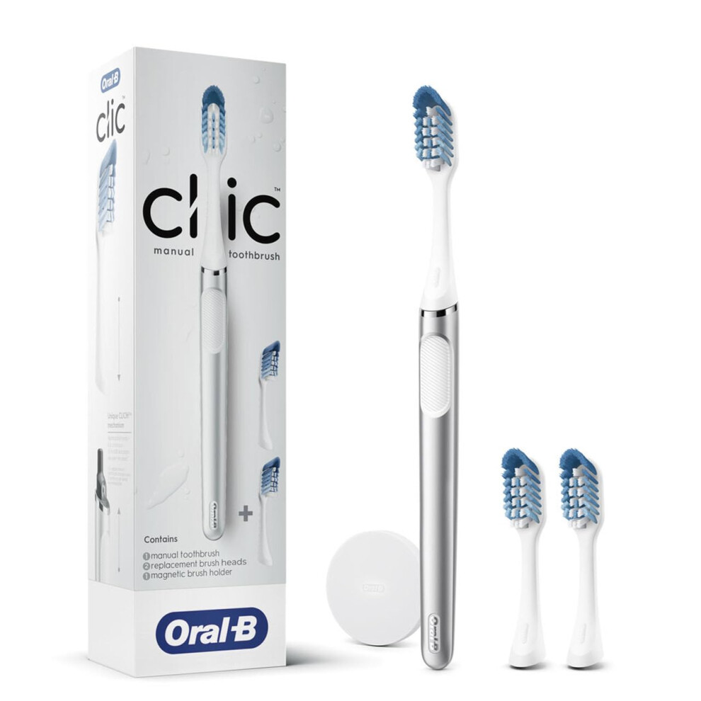 Oral-B Clic Deluxe Starter Kit  Manual Toothbrush with 3 Brush Heads &