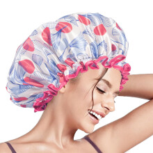 Aquior Shower Caps Reusable Shower Cap for Women Double Layer Waterp