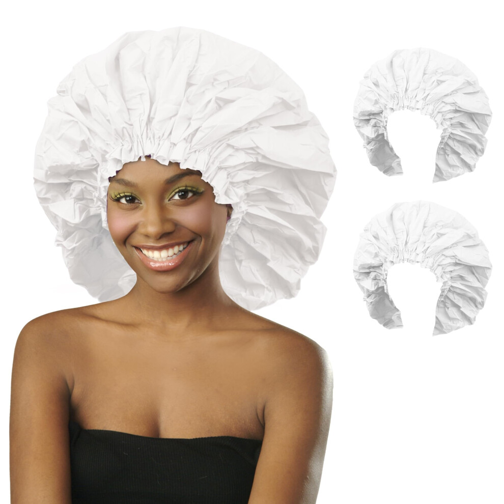 Donna Premium Collection Shower Cap Waterproof Super Jumbo Bonnet 2pc