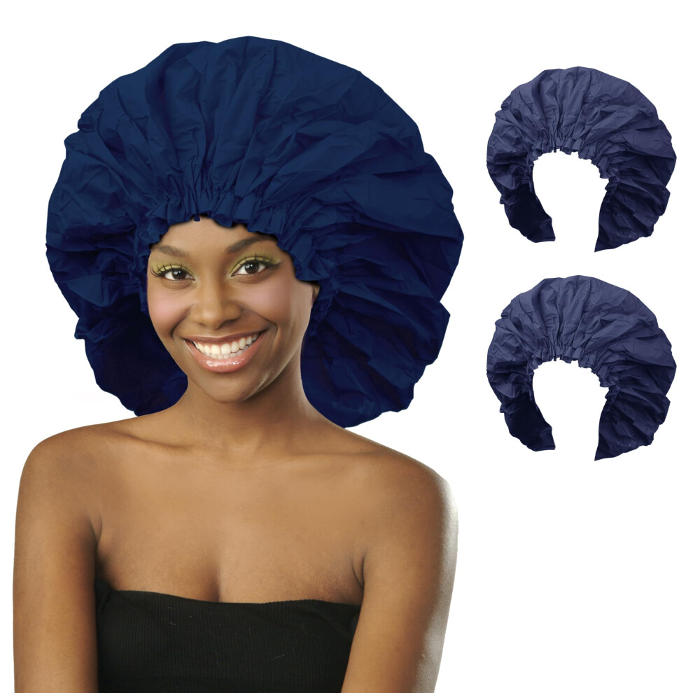 Donna Premium Collection Shower Cap Waterproof Super Jumbo Bonnet 2pc