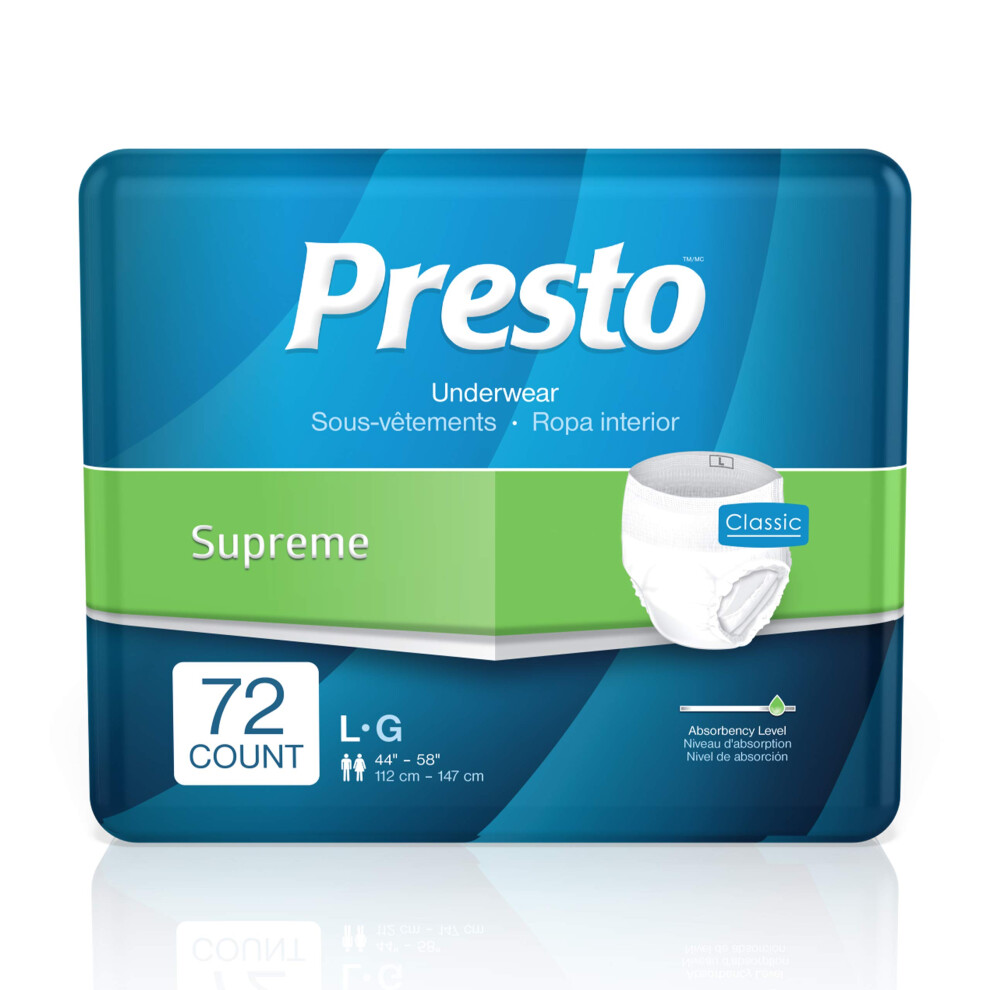 Presto Supreme Breathable Incontinence Underwear for Women and Men - D