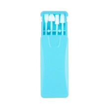 Rnker Bastones Reutilizables de Silicona para Limpieza de Oídos, Q-Tip de Forma Amorosa para Maquillaje (Nuevo 4 Pack, Azul Claro)