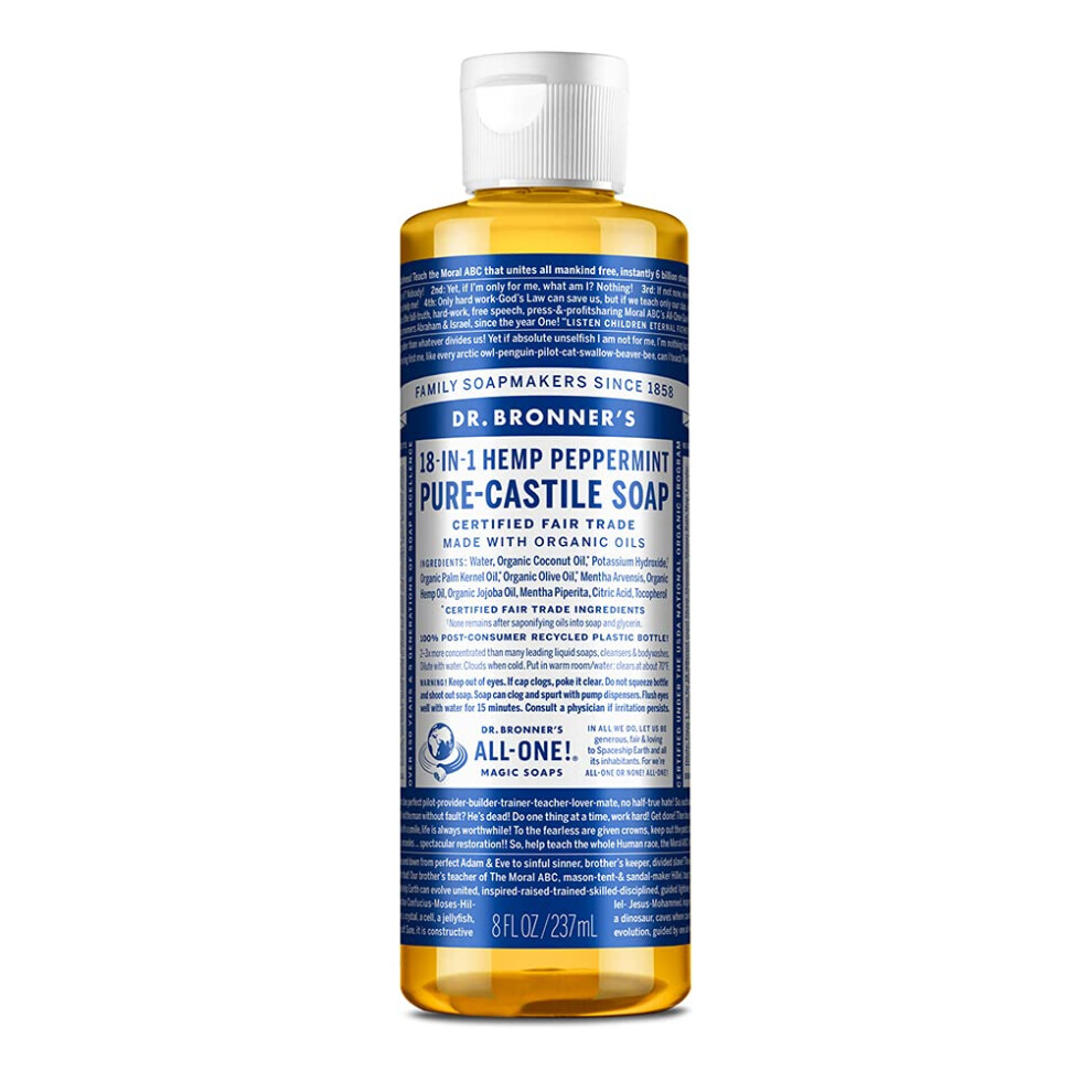 Dr. Bronner's - Pure-Castile Liquid Soap (Peppermint  8 ounce) - Made