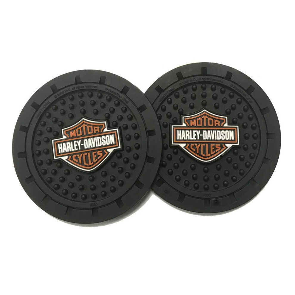 Harley-Davidson Orange Bar & Shield Drink Holder Coasters  Set of 2 CG