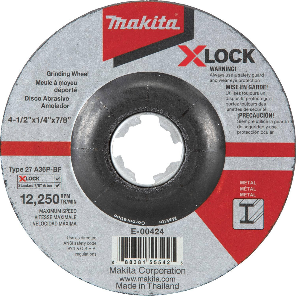 Makita E-00424 X-Lock 4-1/2"" x 1/4"" x 7/8"" Type 27 General Purpose