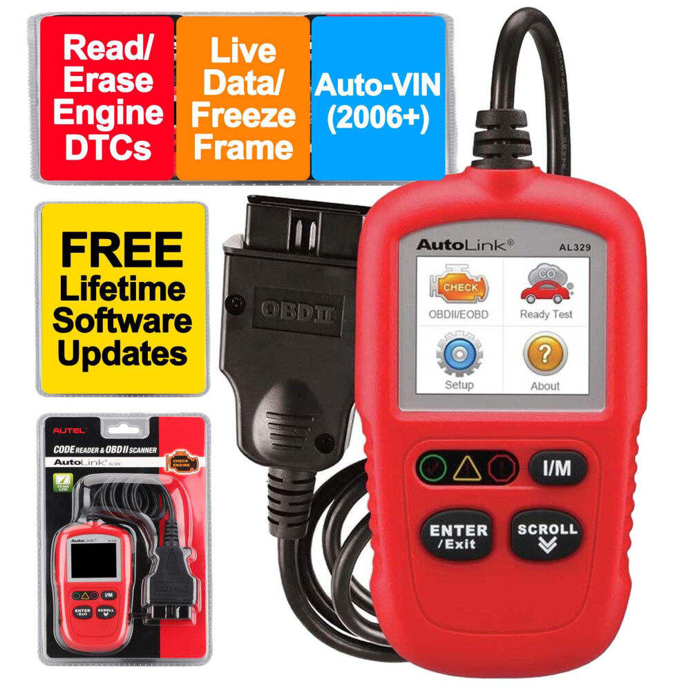 Autel AutoLink AL329 (Free Lifetime Update) OBD2/EOBD Handheld Code Re