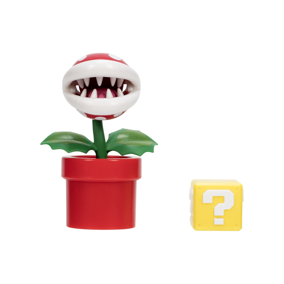 Super Mario Nintendo 4-Inch Piranha Plant Poseable Figure with Questio