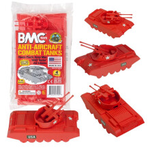 BMC Classic Payton Anti-Luchtvaart Tanks - 4st Rode Plastic Legermannen Voertuigen