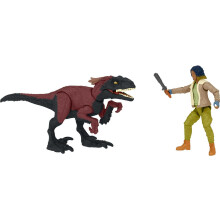 Jurassic World Dominion Kayla Watts och Pyroraptor Människa och Dino Set med 2 Actionfigurer och Tillbehör