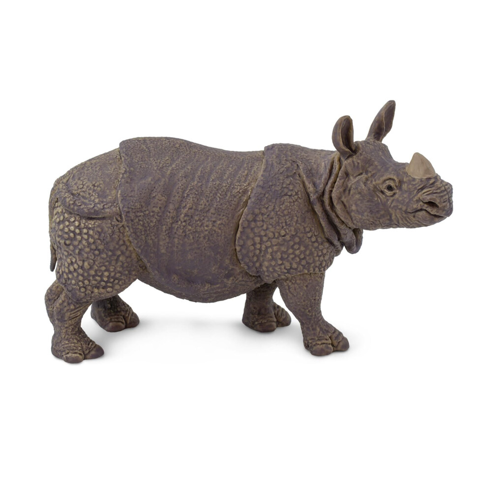 Safari Ltd. Indian Rhino Figurine - Realistic 5"" Rhinoceros Figure -