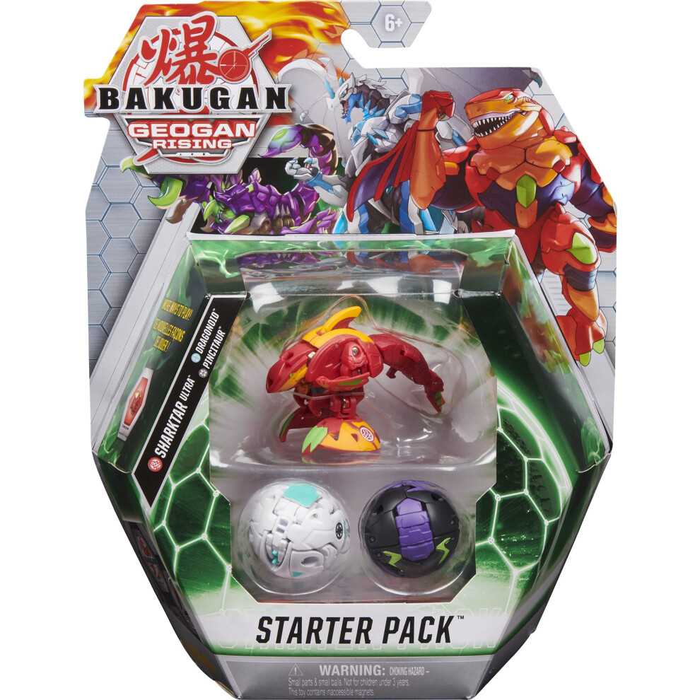 Bakugan Starter Pack 3-Pack  Sharktar Ultra  Geogan Rising Collectible