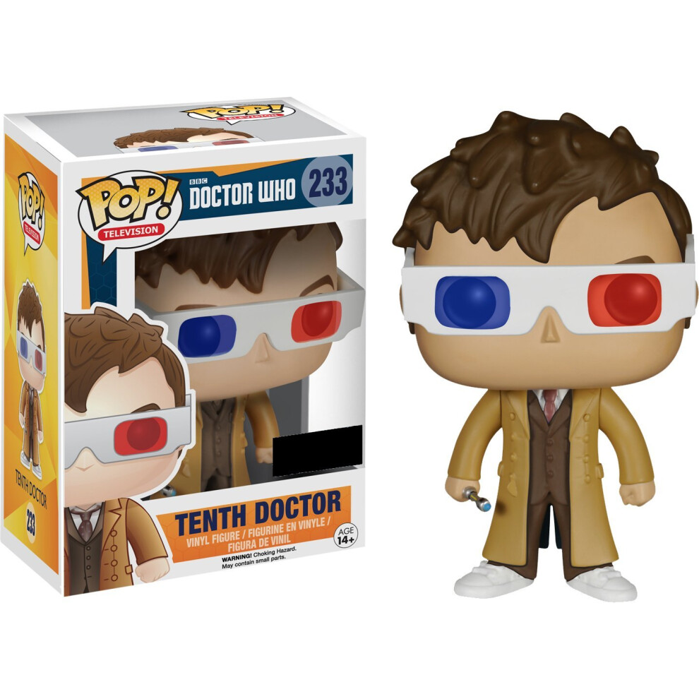 Funko Pop Television: Tenth Doctor with 3D Glasses Collectible Figure