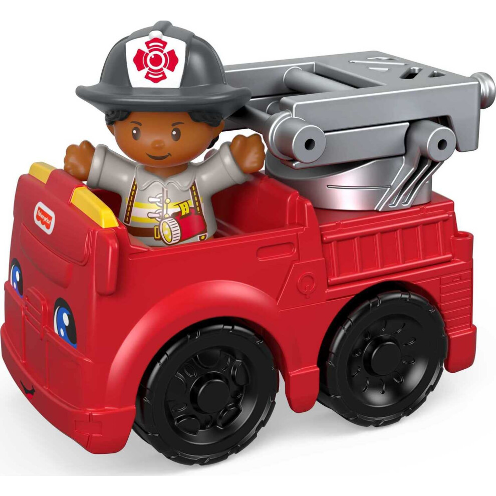 Fisher-Price Little People Jouet pour tout-petits     la rescousse Camion de pompiers Poussez A