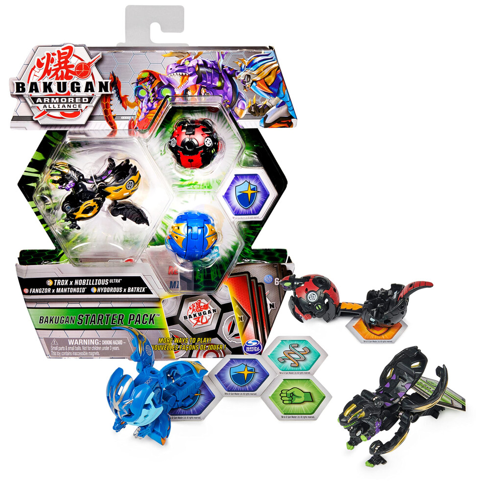 Bakugan Starter Pack 3-Pack  Fused Trox x Nobilious Ultra  Armored All