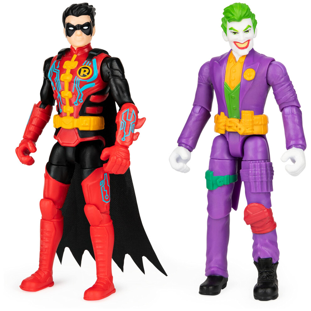 DC Comics Batman 4-inch Robin and The Joker Action Figures for Boys wi