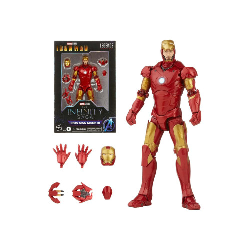 Marvel Marvel Hasbro Legends Serie Figure da 15 cm Iron Man Mark 3 Infinity Saga, Design Premium e 5 Accessori