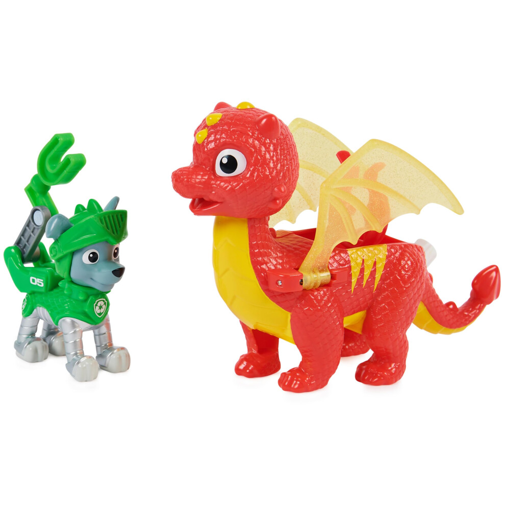 Paw Patrol  Rescue Knights Rocky and Dragon Flame Action Figures Set