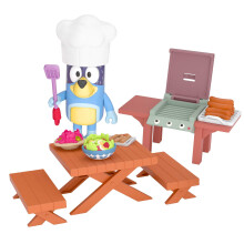 Bluey Dad Backyard BBQ - Bandit 2.5"" Figure with Playset Multicolor