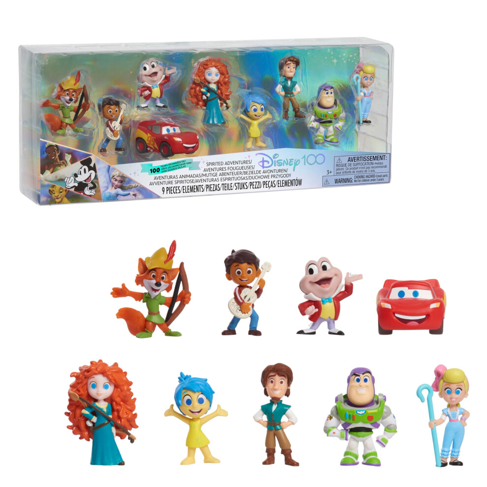 Disney100 Years Of Spirited Adventures, Set Di 9 Statuette In Edizione Limitata, Giocattoli Per Bambini Dai 3 Anni In Su Just Play-image