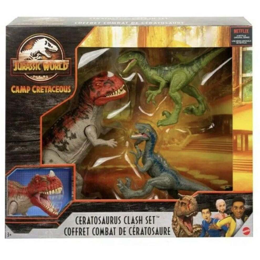 Jurassic World Camp Cretaceous Isla Nublar Ceratosaurus Clash Set with