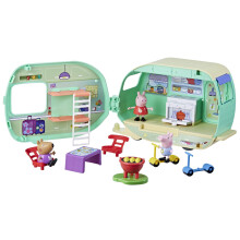 Coffret de jeu caravane Peppa Pig avec 3 figurines et 6 accessoires pour enfants d' ge pr scolaire