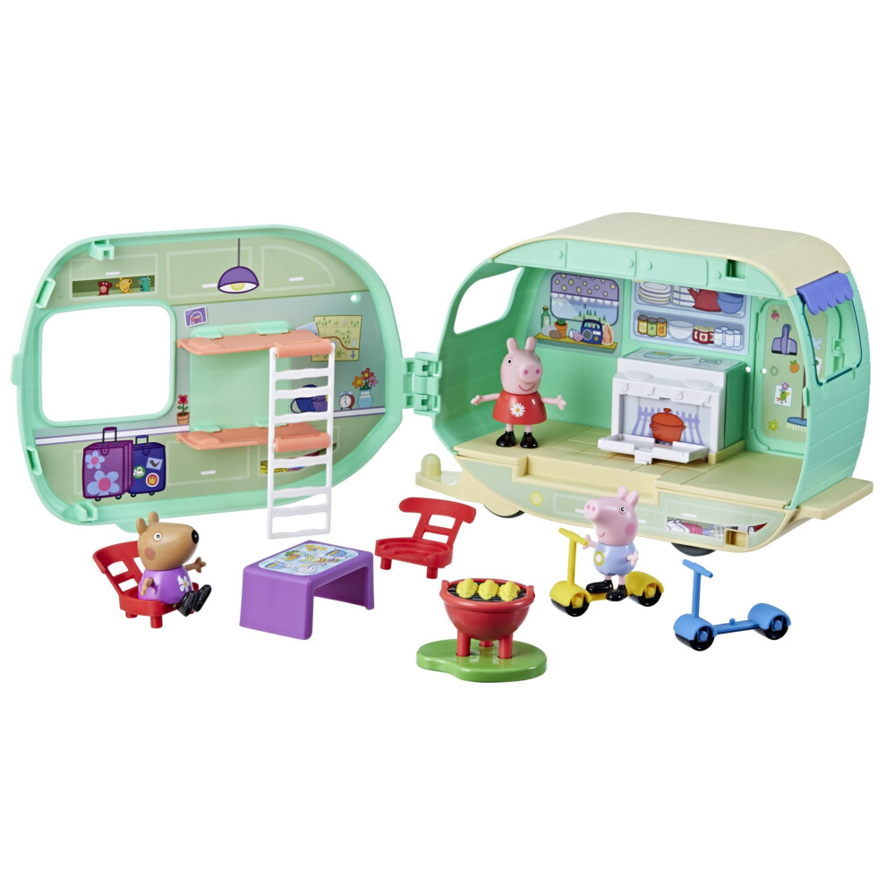 Peppa Pig Caravan Playset with 3 Figures and 6 Accessories  Preschool