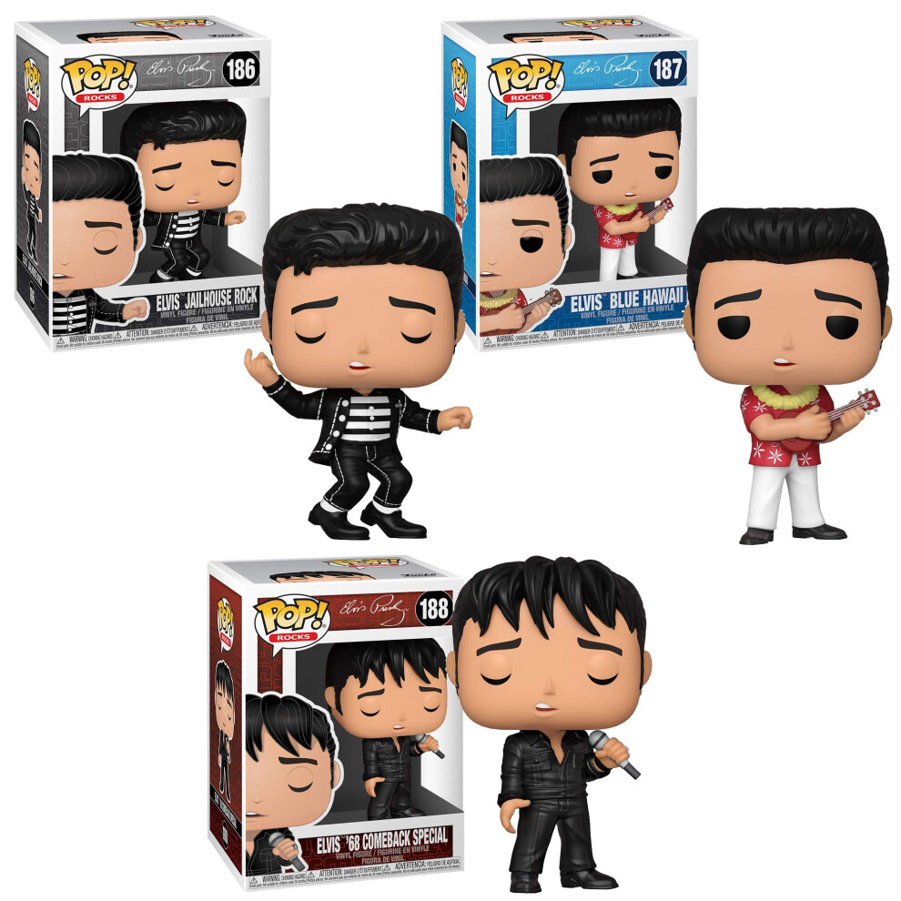 Funko Rocks: POP! Elvis Collectors Set - Jailhouse Rock  Blue Hawaii