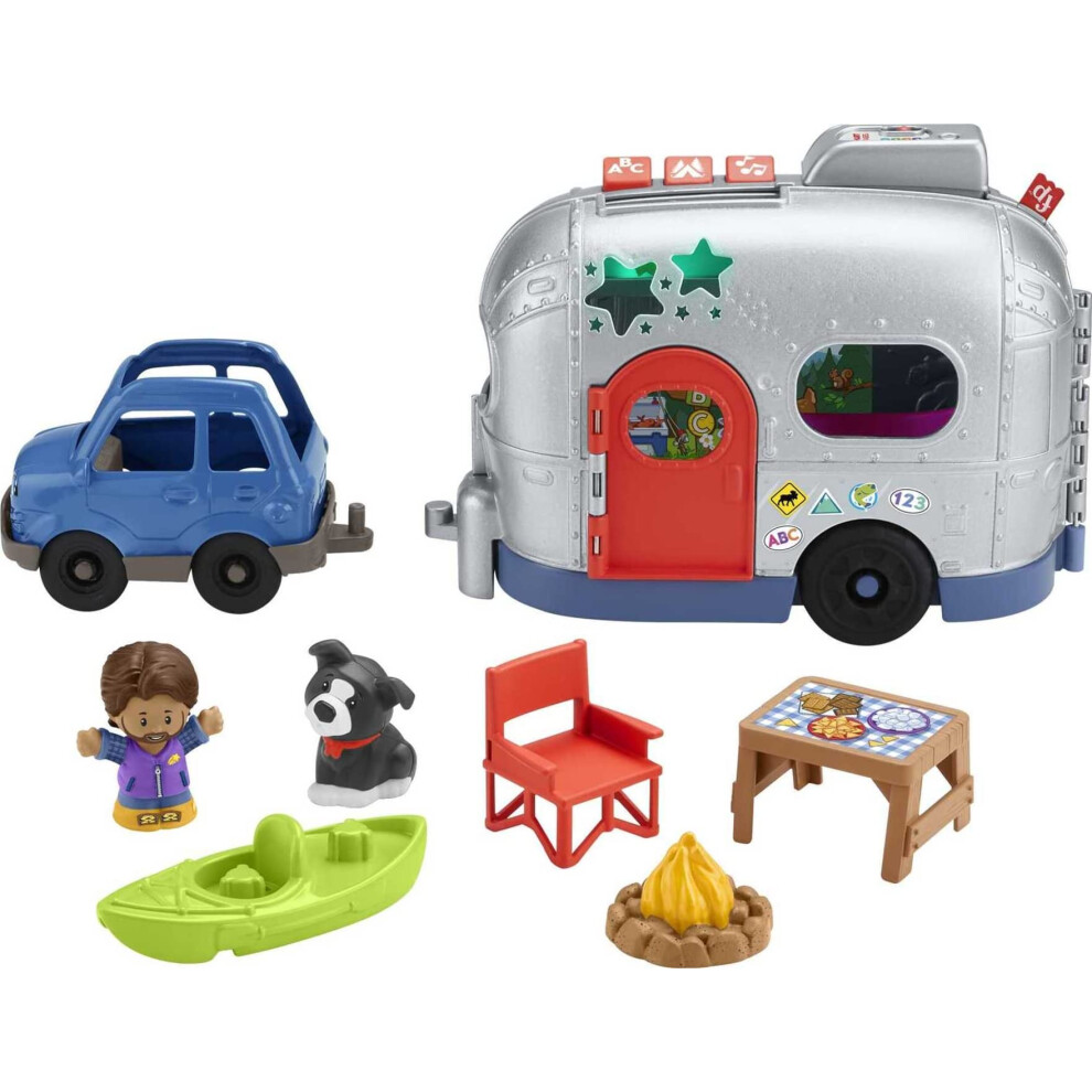 Fisher-Price Little People Toddler Playset Light-Up Learning Camper To