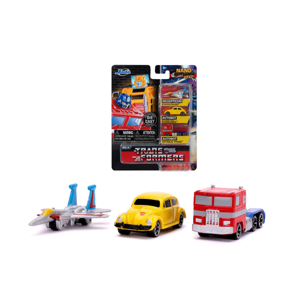 Jada Toys 253111005 Transformers Set of 3 Nano Die-cast Optimus Prime