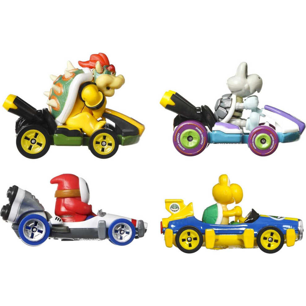 Hot Wheels Mario Kart Vehicle 4-Pack Car Toy Set with 1 Exclusive Coll