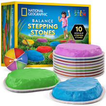 NATIONAL GEOGRAPHIC Stepping Stones per bambini - 10 pietre antiscivolo resistenti che stimolano l'equilibrio e le capacit    motorie grossolane de