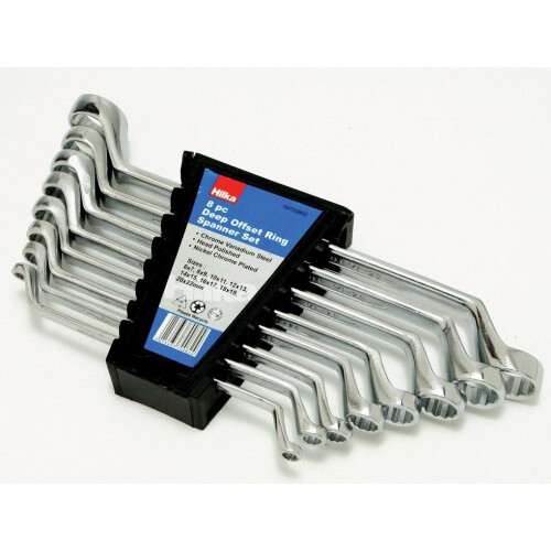 Hilka HILKA SPANNER SET 8PC OFFSET RING WRENCH COMBINATION METRIC 6-22MM 16700802 1