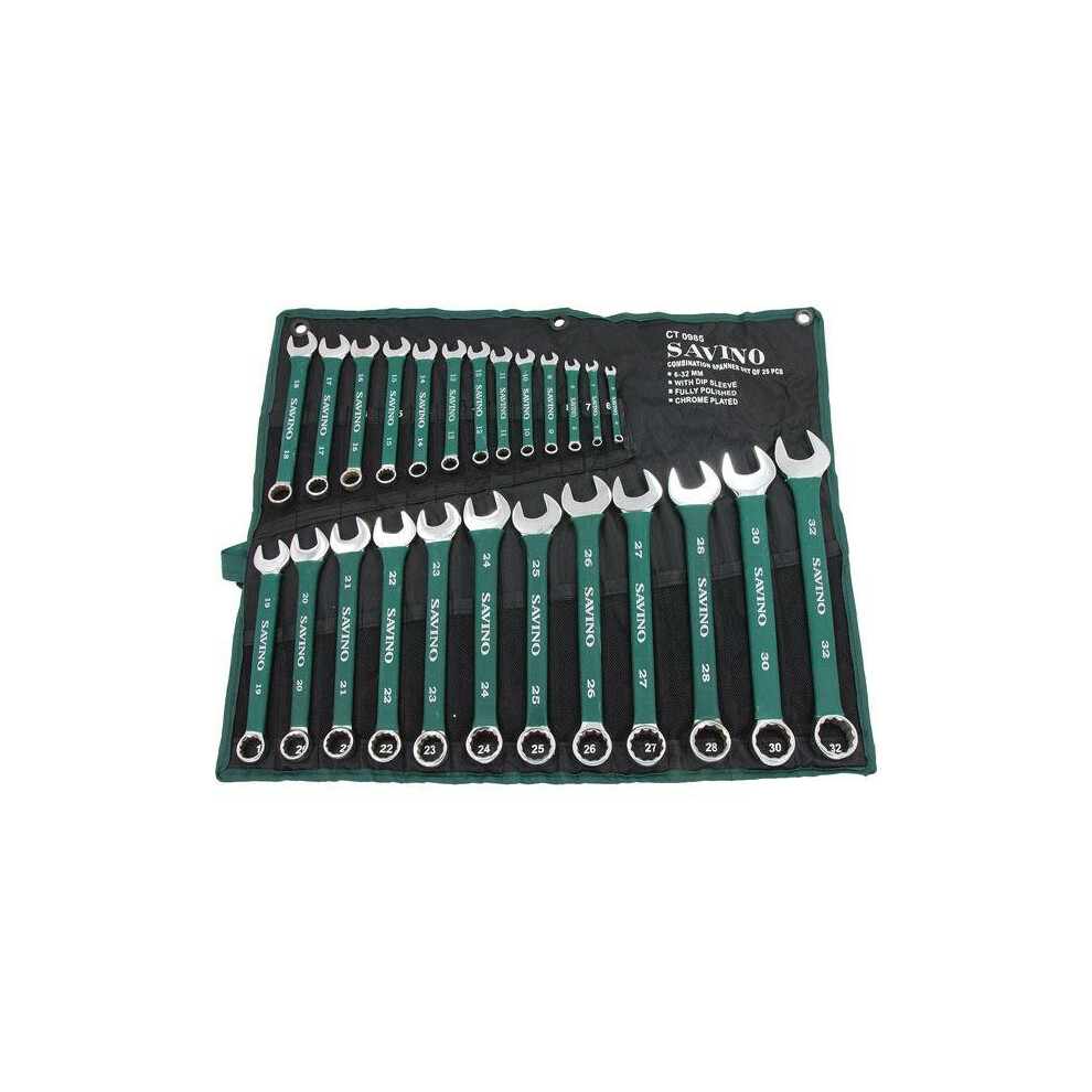 SPANNER SET 25P SOFT GRIP METRIC 6MM - 32MM COMBINATION WRENCH RING OPEN CT0985-image-OPC-PFMK29H-NEW