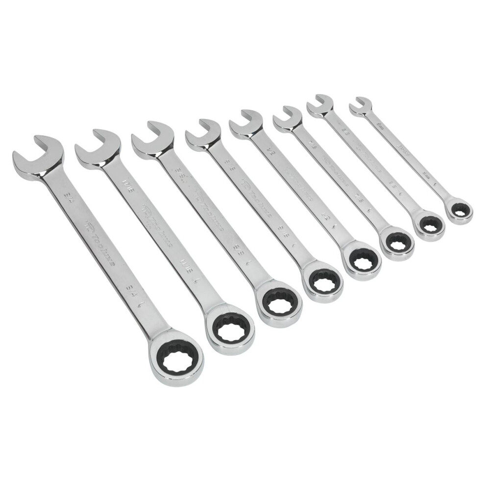 Sealey Combination Ratchet Spanner Set in EVA Foam Tray 8pc - Imperial S0984