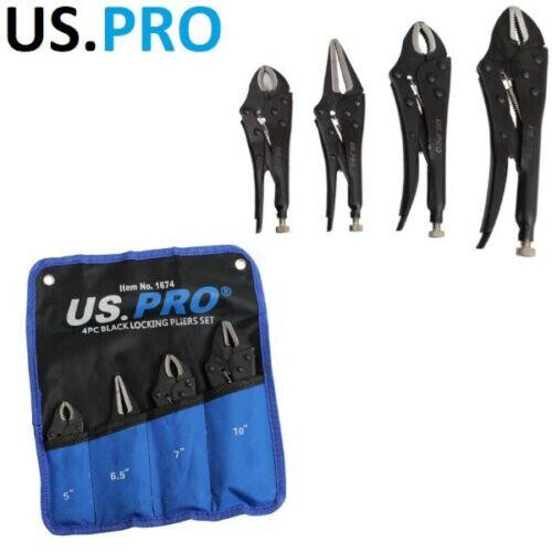 us pro US PRO Locking Pliers 4PC Grip Wrench Set Vice Locking Lock Mole Grips 1674 2