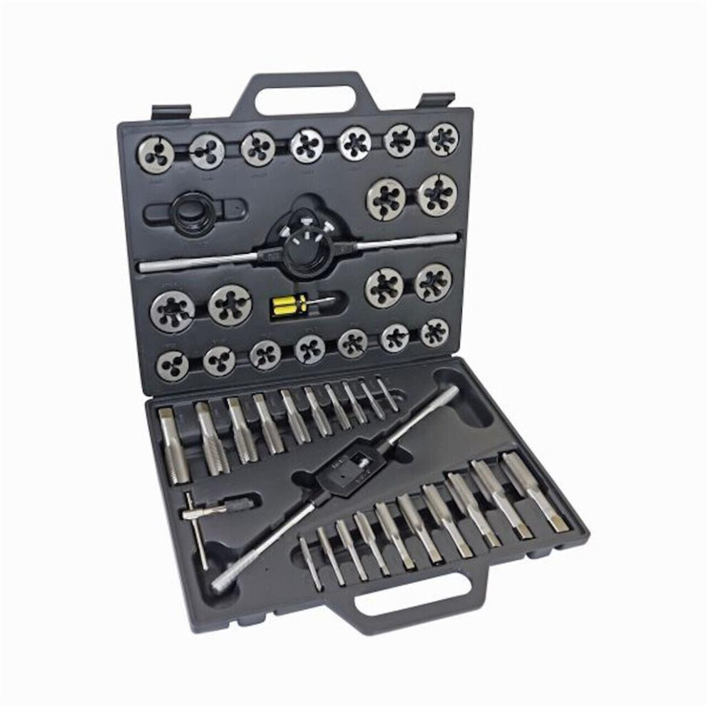 Us Pro Tap And Die Set 45Pc Metric Wrench Cuts M6-M24 Bolts Engineers Kit 2617