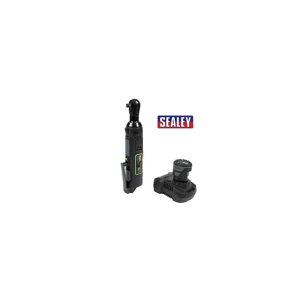 Sealey Cordless Ratchet 3/8" Drive Wrench 10.8V 2Ah Battery + Charger CP108VCRW