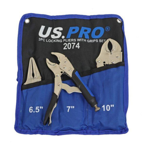 us pro US PRO Locking Pliers 3PC Soft Grip Wrench Set Vice Locking Lock Mole Grips 2074 1