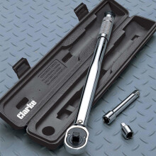 Clarke PRO414 1/2" Drive Torque Wrench 42-210Nm (31-154 lb-ft) with Extension Bar, Adaptor & Reversible Head