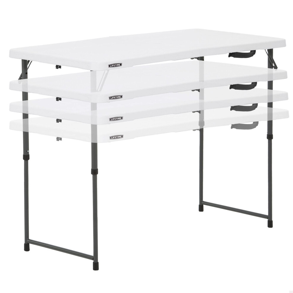 Lifetime Fold-In-Half Adjustable Folding Table 4 Foot 841101002520