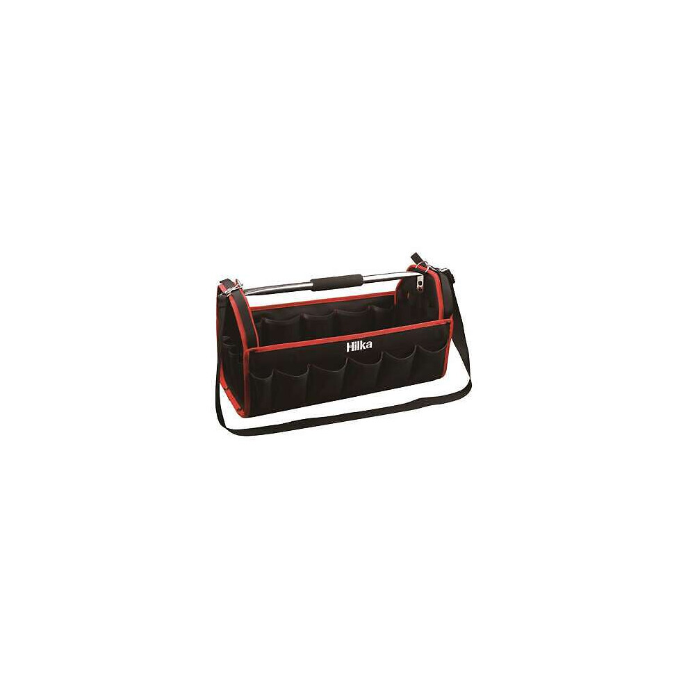 Amtech N0545 Hilka Tool Bag Caddy 20In Box Chest Tote - Heavy-Duty Case With 27 Pockets (10 Inside, 17 Outside), Cushioned Grip