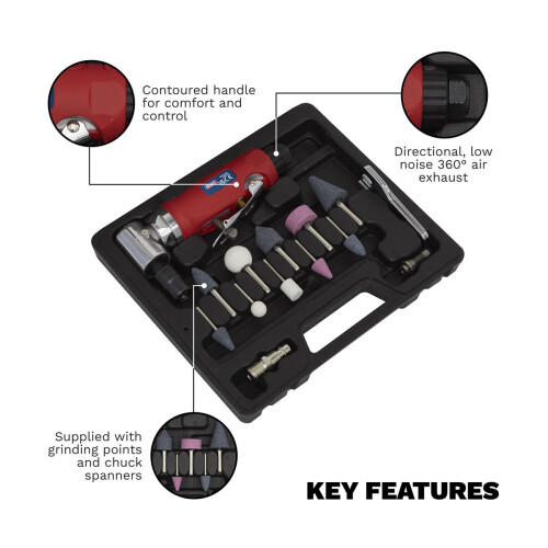 Sealey Sealey Generation 90 Angle Air Die Grinder Kit 15pc GSA675 1