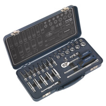 Sealey Lock-On&trade; Socket Set 1/4"Sq Drive 32pc AK27480