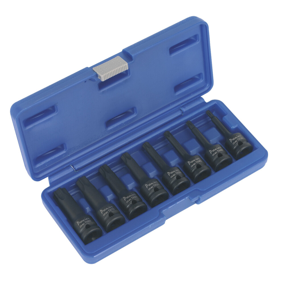 Sealey Premier TRX-Star* Impact Socket Bit Set 1/2"Sq Drive 8pc AK5602