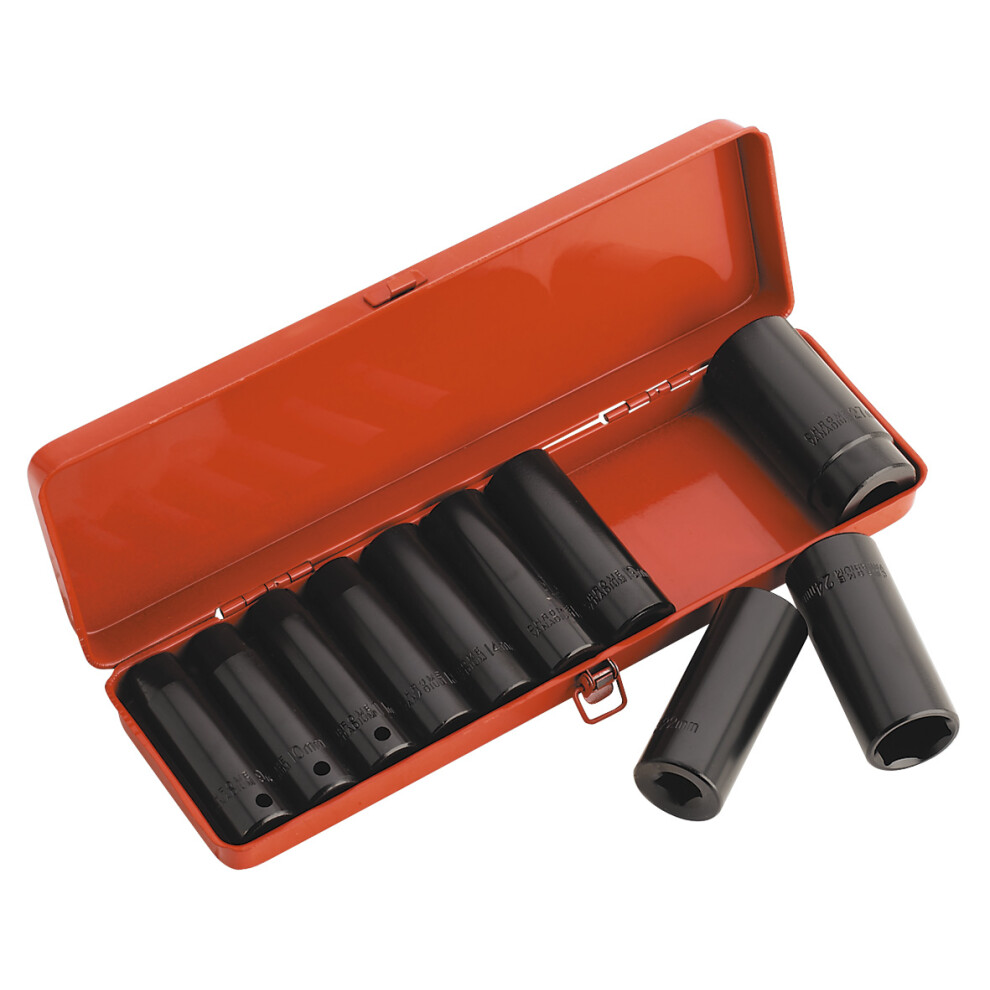 Sealey Premier Deep Impact Socket Set 1/2"Sq Drive 10Pc Ak58/11M 5054630374951
